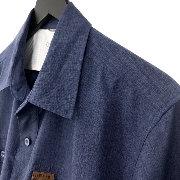 ORVIS Classic Collection Blue Heather Button Up Shirt - Picture 8 of 16
